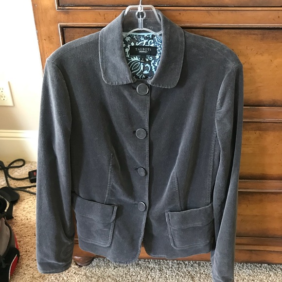Talbots gray cord jacket size 8 - Picture 1 of 4